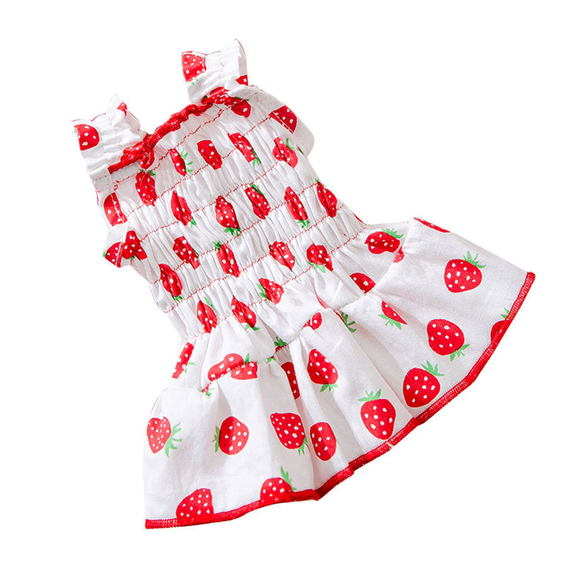 Strawberry For Dogs Dress Suspenders Pet Dog Clothes
