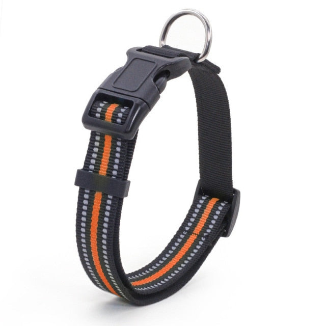 Reflective Dog Collar Nylon Adjustable Pet Collar