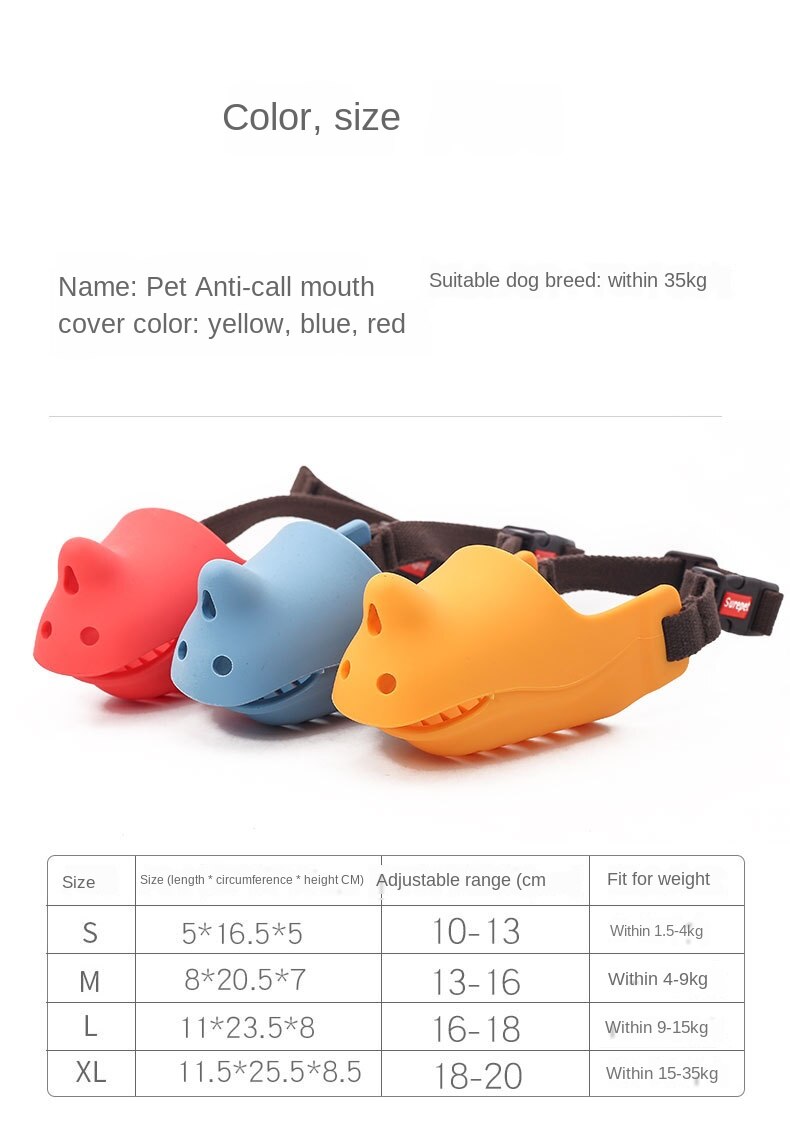 Pet Dog Muzzle Soft Silicone Mouth Cover