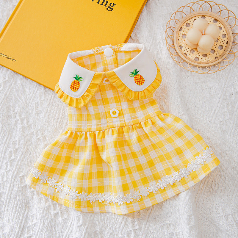 Cat Dress Summer Doll Embroidered Shirt Skirt