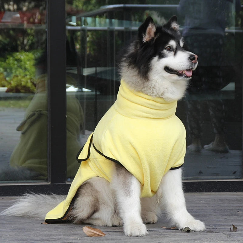 Dog Bathrobe Absorbent Quick Dry Winter Warm Pet Clothes