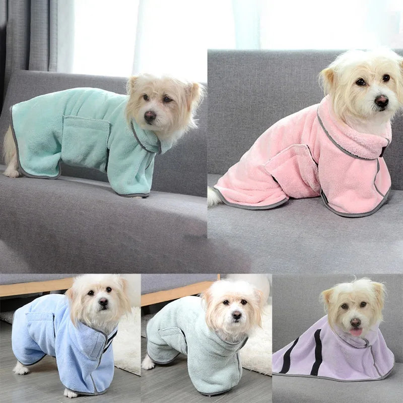 Pet Absorbent Towels Dogs Dry Their Robes With A Bath Towel