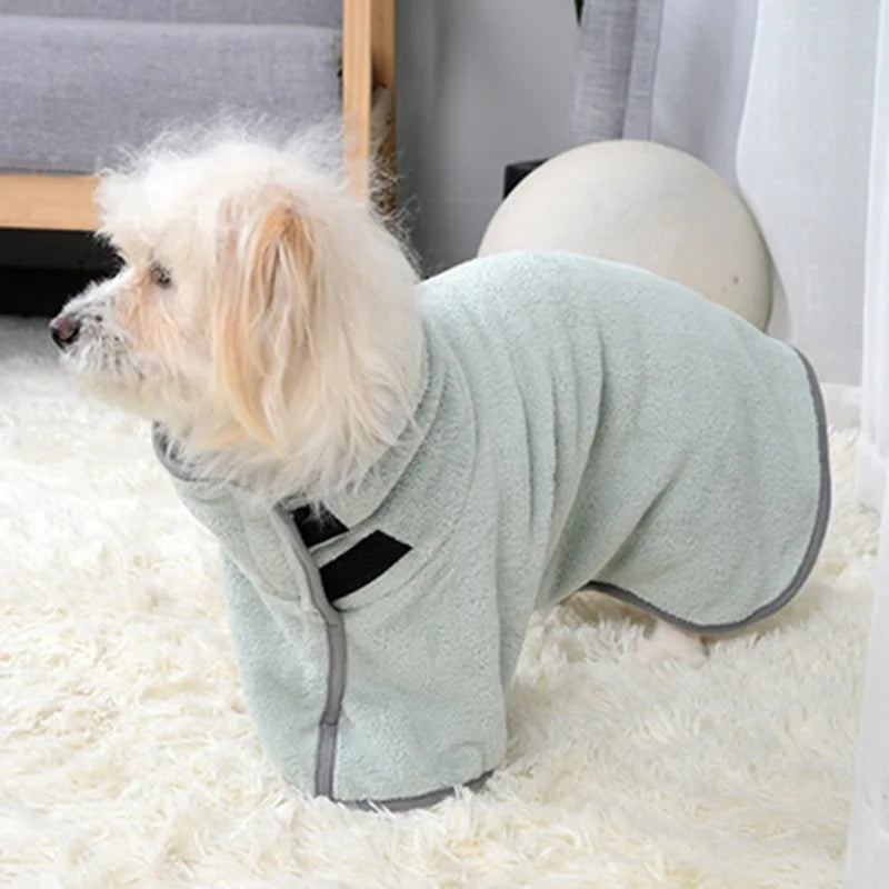 Pet Absorbent Towels Dogs Dry Their Robes With A Bath Towel