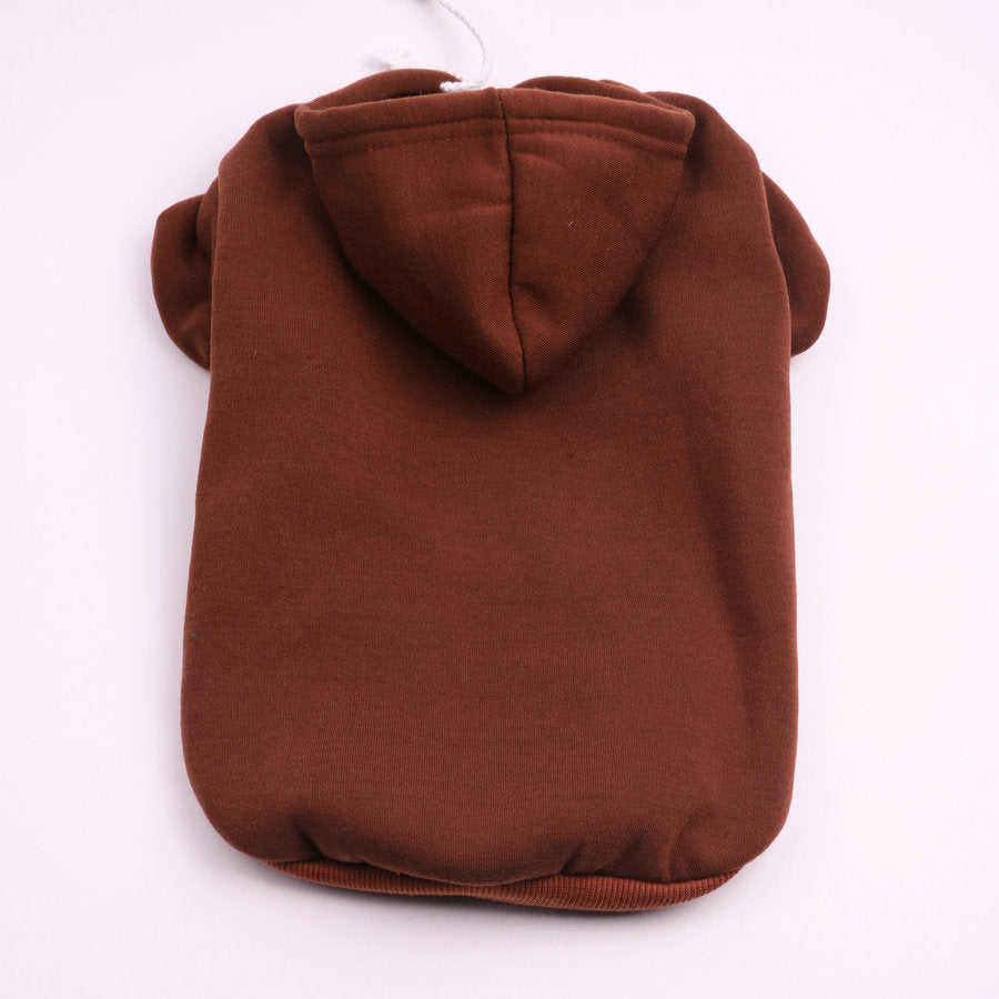 Pet Cat Solid Hooded Sweatshirt Winter Warm Hoodies Outfit