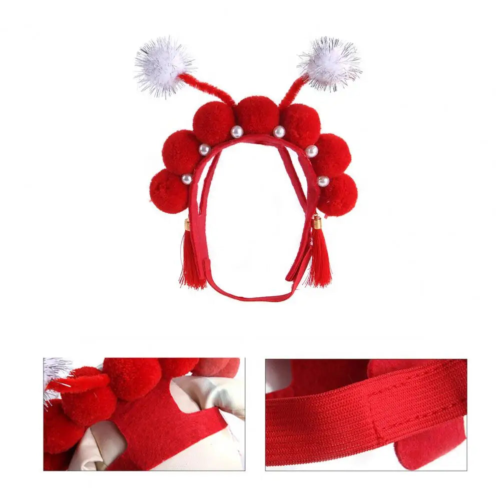 Cute Pet Headwear Peking Opera Design Cat Cosplay Cap Hat