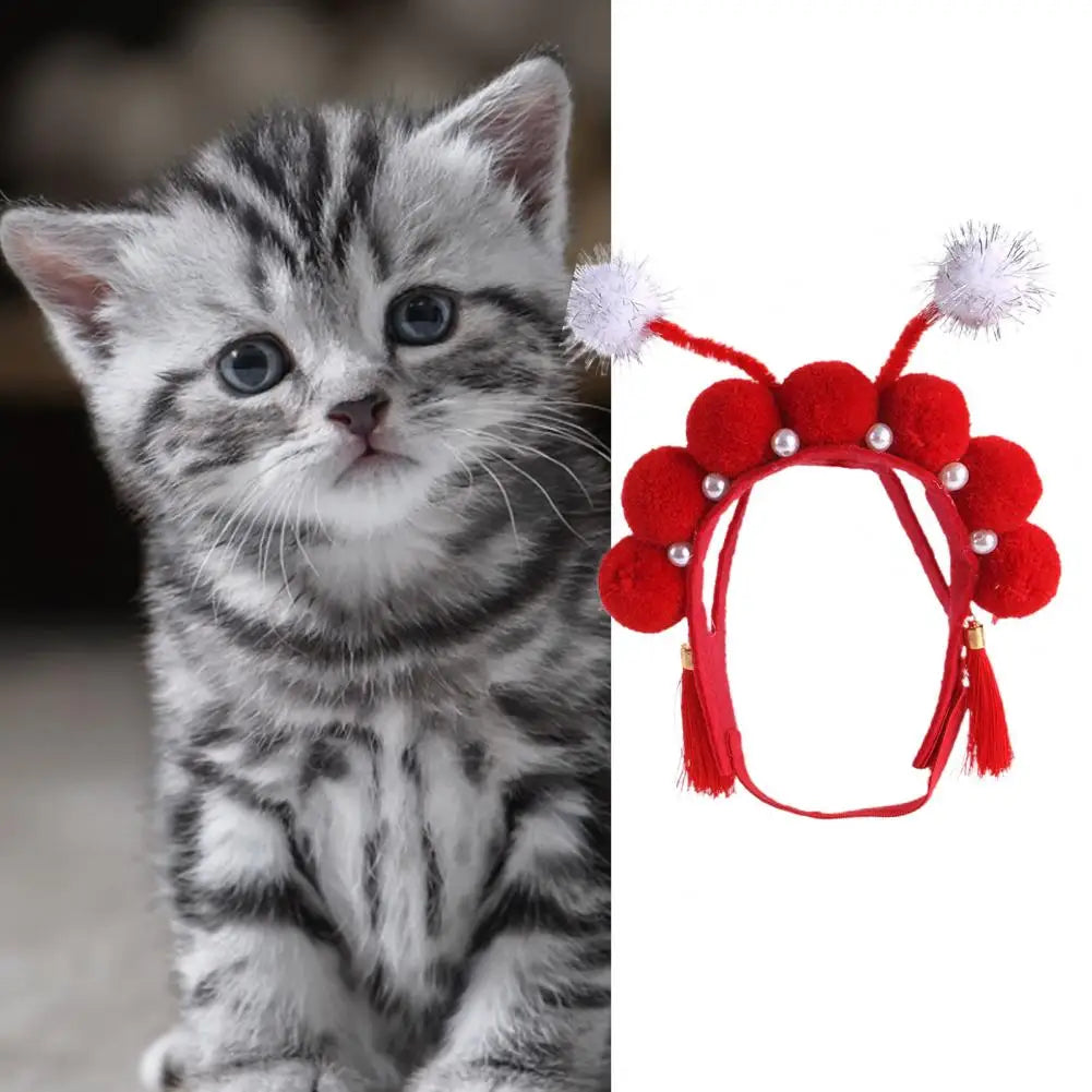 Cute Pet Headwear Peking Opera Design Cat Cosplay Cap Hat