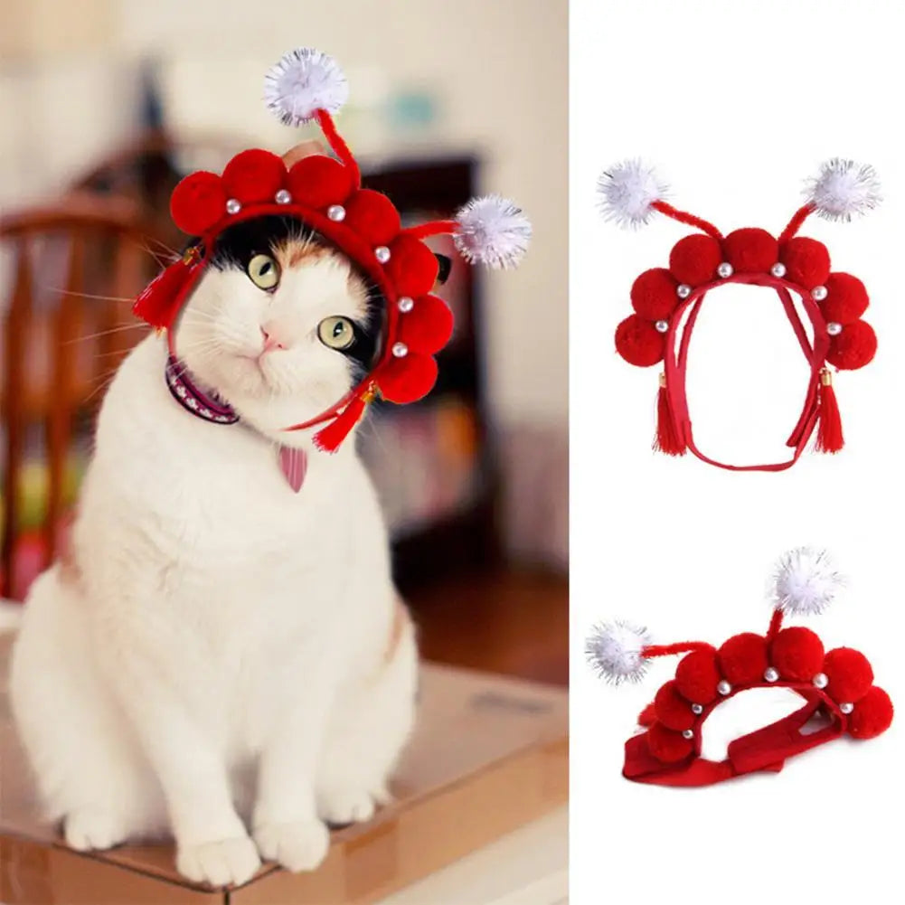 Cute Pet Headwear Peking Opera Design Cat Cosplay Cap Hat