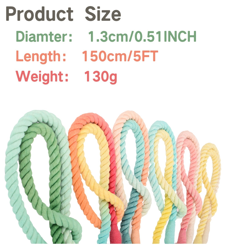 1.5M Colorful Pet Leash Round Cotton Long Dogs Traction Rope