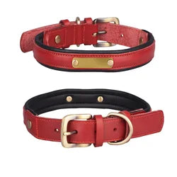 Adjustable Leather Cowhide Leather Dogs Collar