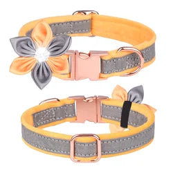 Dogs Cats Nylon Adjustable Metal Buckle Dog Collar Set