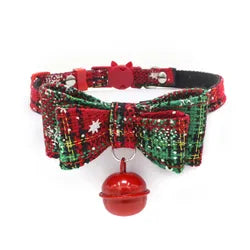Bowknot Christmas Floral Cat Collar Bell Pet Dog Xmas