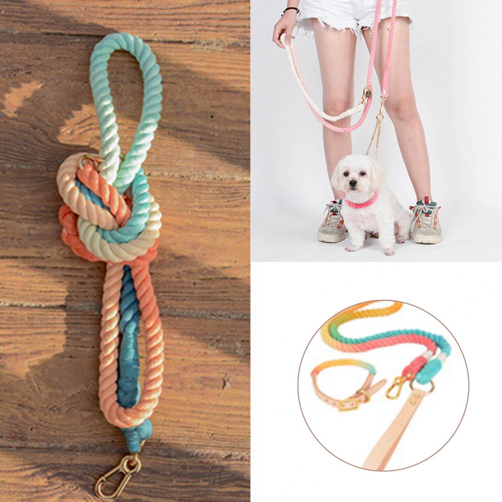 Anti-Scape Firm Gradient Color Dog Traction Leash Rope