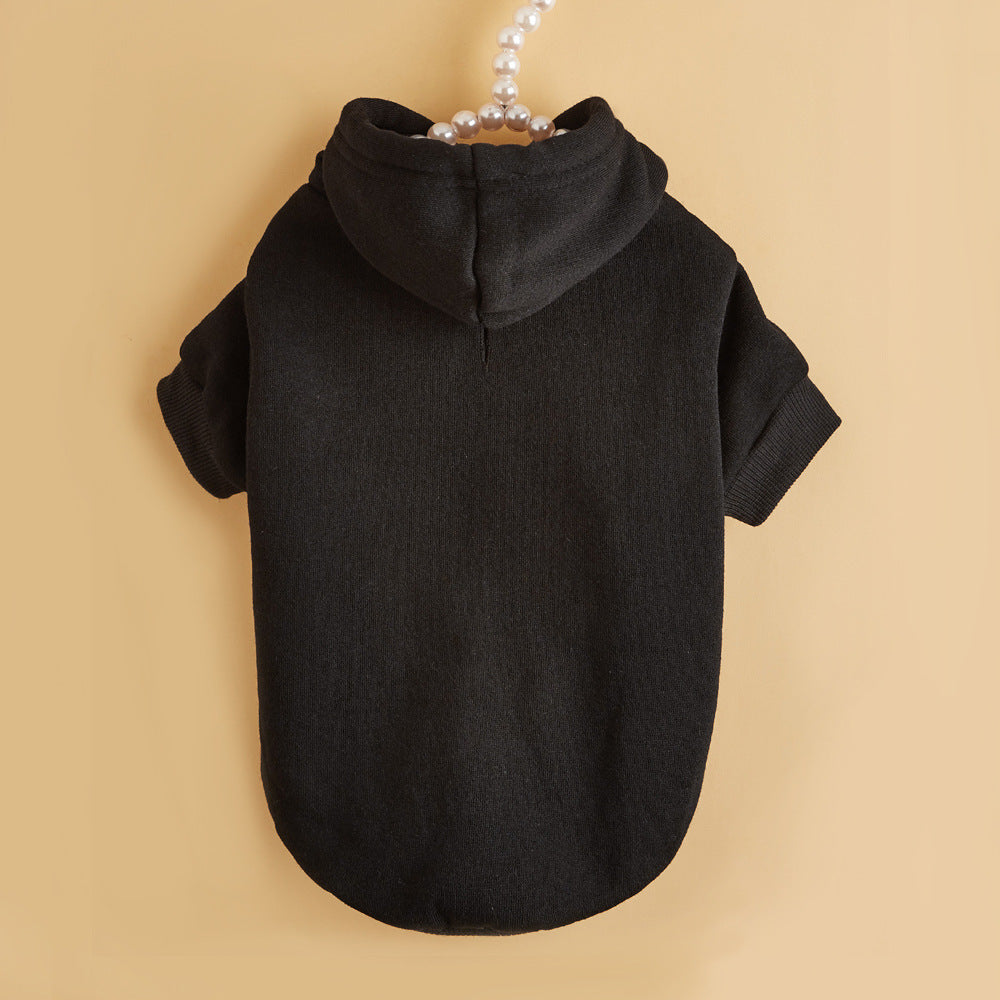 Pet Cat Solid Hooded Sweatshirt Winter Warm Hoodies Outfit