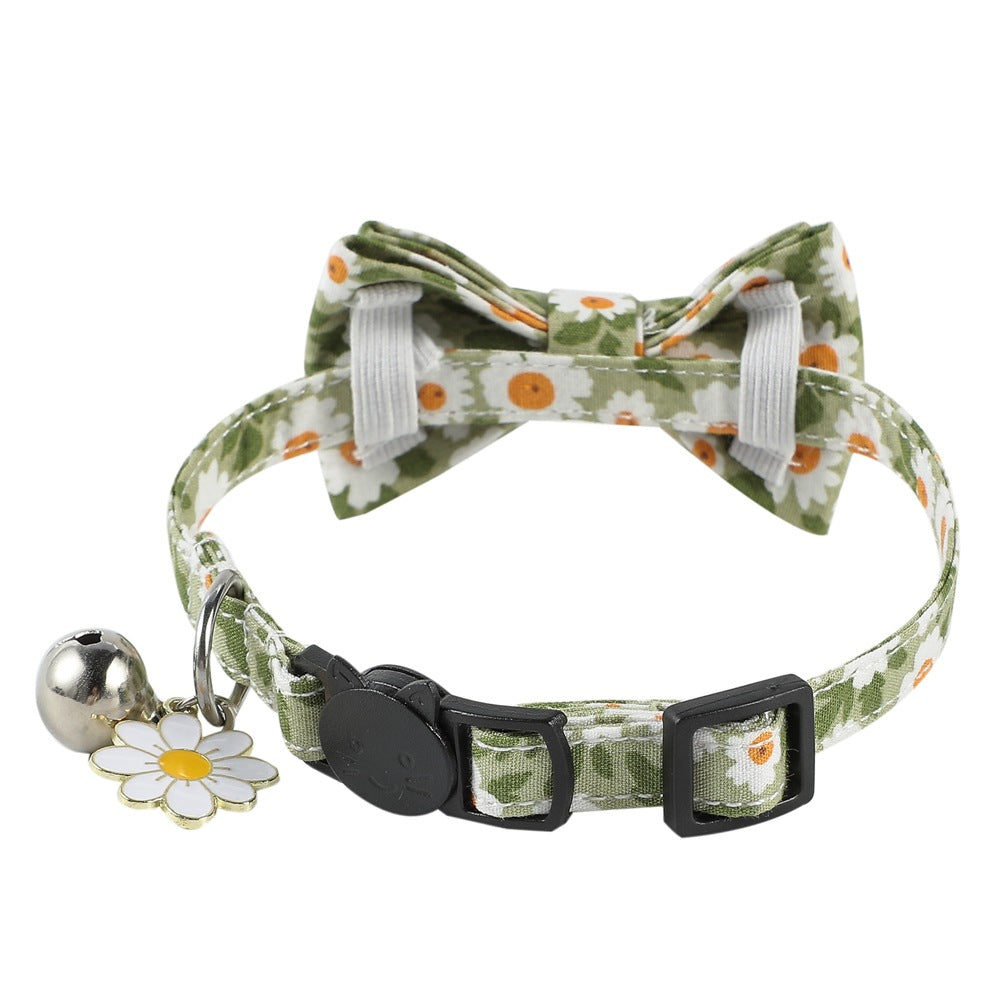 Cat CollarS With Bell Summer Floral Kitten Bow Tie