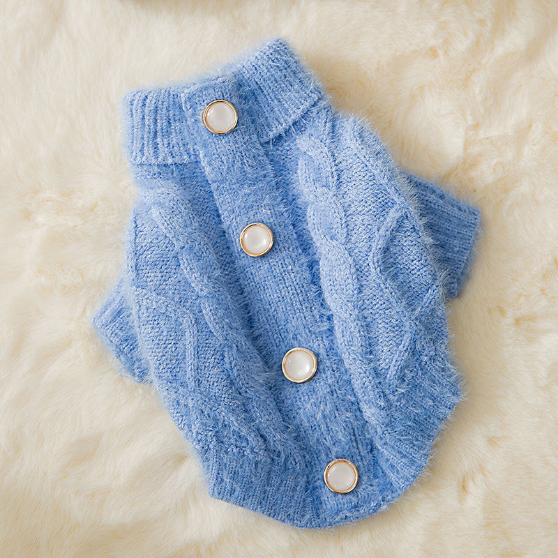 Cat Solid Knitted Sweater Jumper Pet Winter Warm Clothes