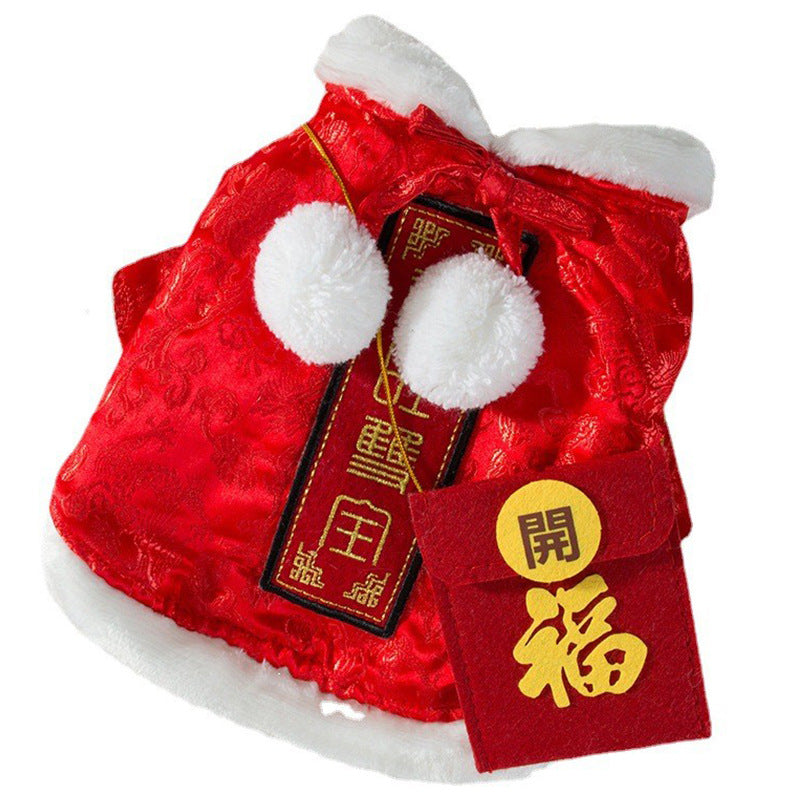 Pet New Year Tang Suit Cat Dress Thick Coat Clothes