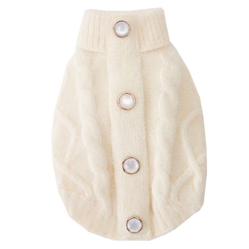 Cat Solid Knitted Sweater Jumper Pet Winter Warm Clothes