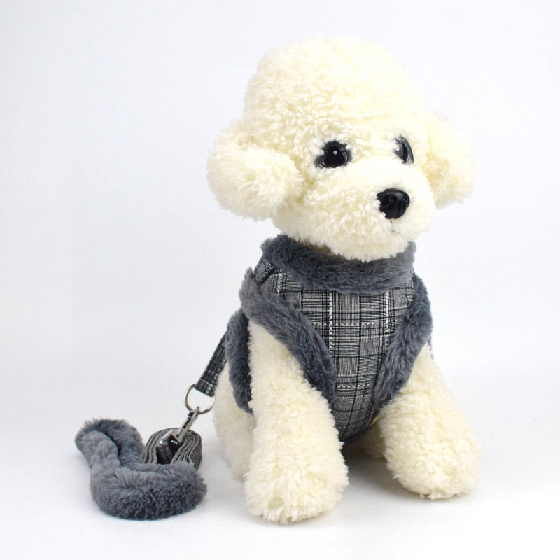Warm Pet Dog Harness Chest Strap Adjustable Vest Leash
