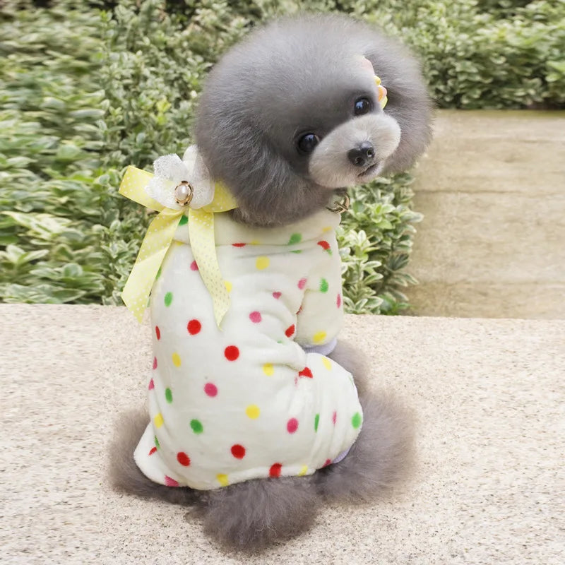 Cross-Border Pet Dog Clothing Plush Home Clothes Pajamas