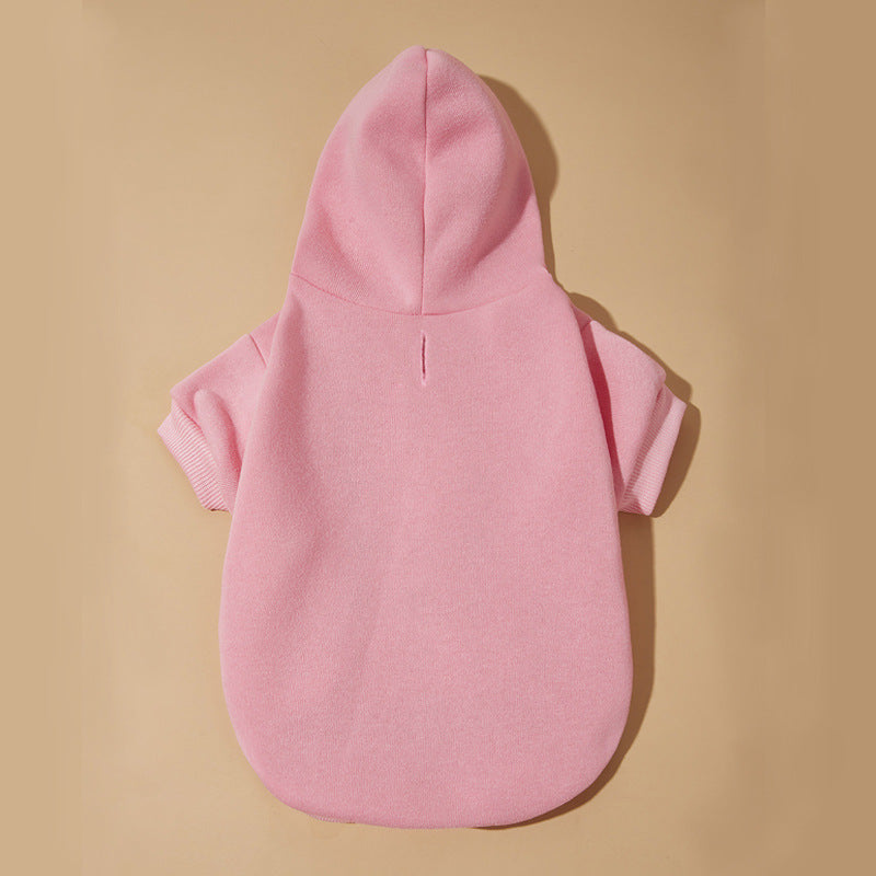 Pet Cat Solid Hooded Sweatshirt Winter Warm Hoodies Outfit