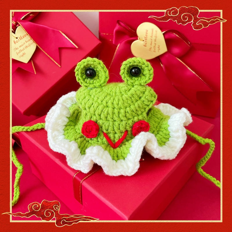 Chinese New Year Style Red Woolen Cat Hats Pet Cap