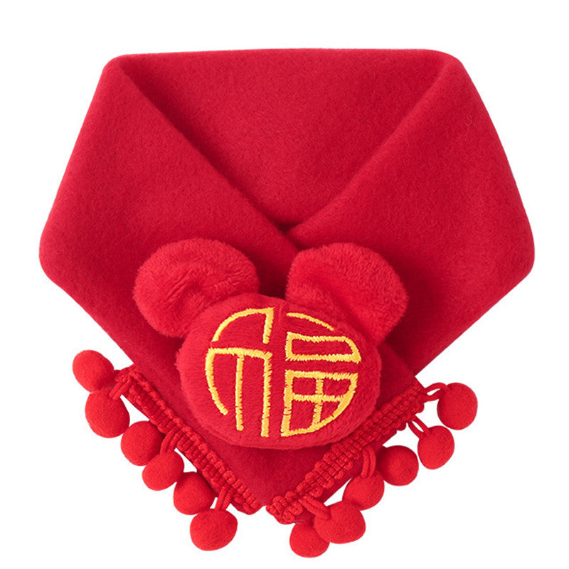 Pet New Year Red Cat Scarf Collar