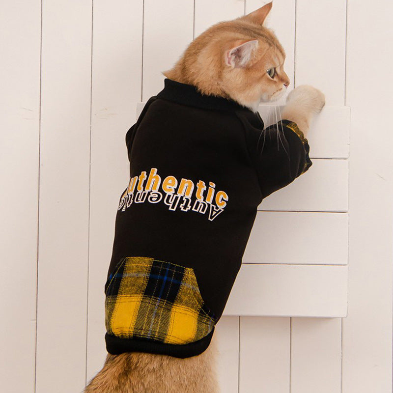 Winter Cool Black Cat Sweatshirt Pet Jumper Clothes