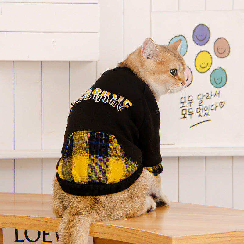 Winter Cool Black Cat Sweatshirt Pet Jumper Clothes