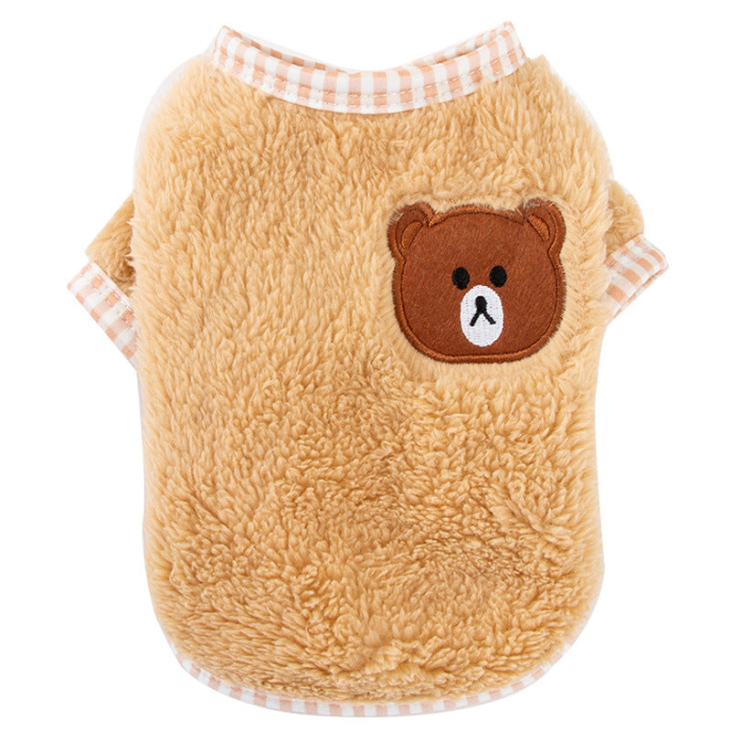 Fleece Cute Bear Cat Jumper Vest Pet Winter Clothes