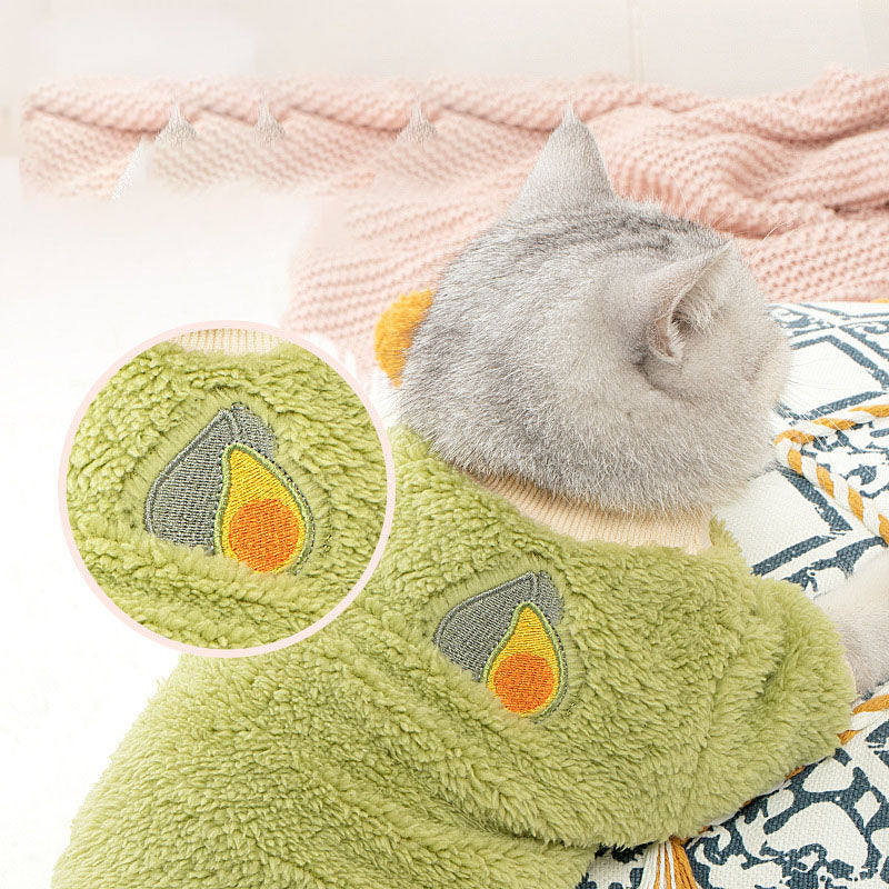 Fleece Cute Cartoon Cat Jumper Pet Winter Warm Clothes