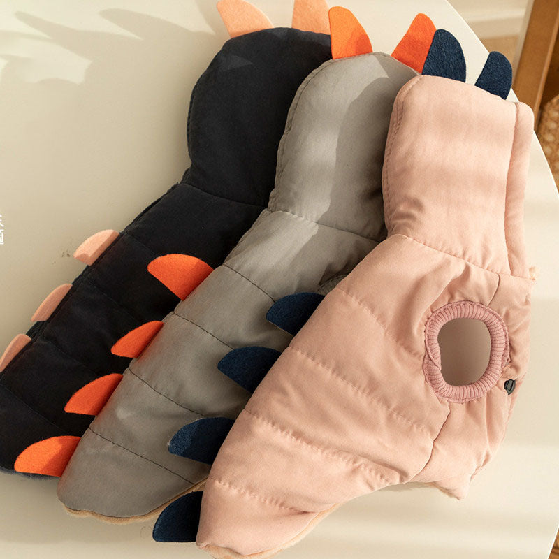 Cute Dinosaur Pet Winter Clothes Cat Plush Jacket Coat Hoodies