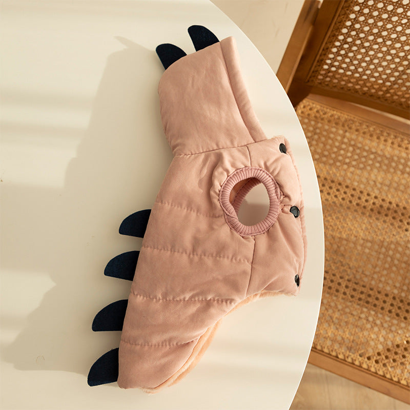 Cute Dinosaur Pet Winter Clothes Cat Plush Jacket Coat Hoodies