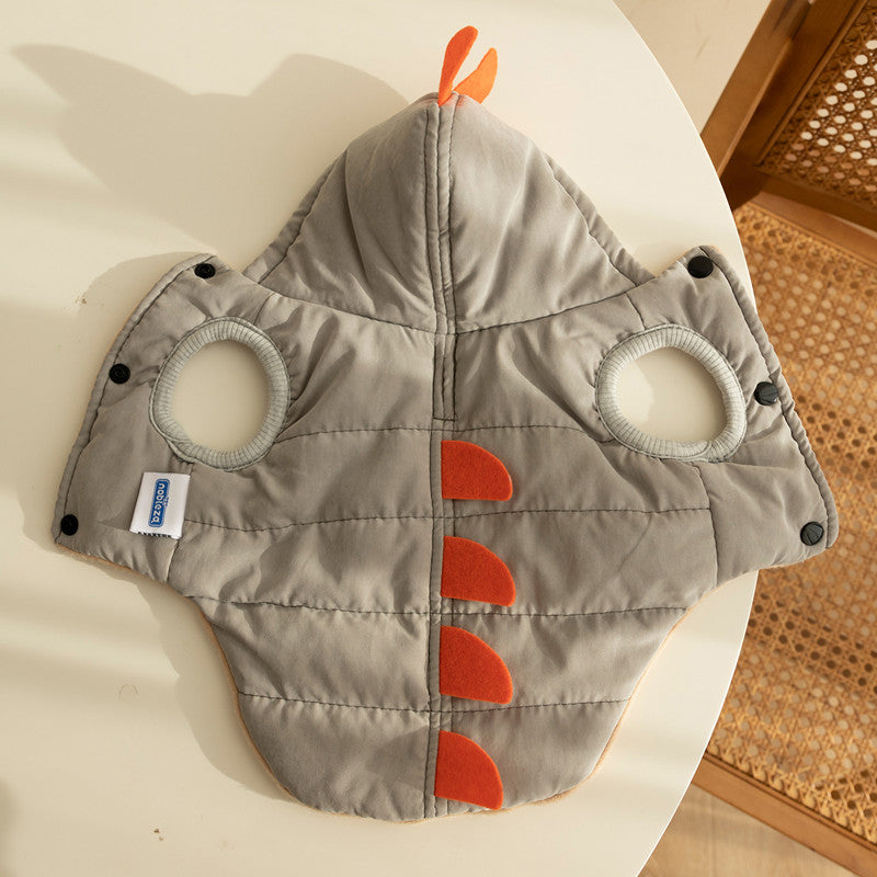 Cute Dinosaur Pet Winter Clothes Cat Plush Jacket Coat Hoodies