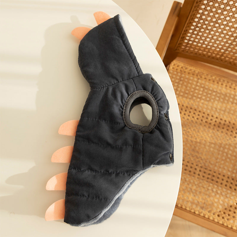 Cute Dinosaur Pet Winter Clothes Cat Plush Jacket Coat Hoodies