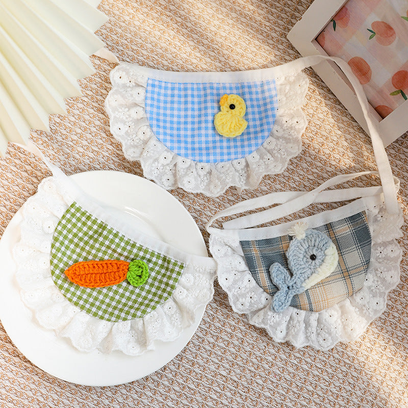 Cat Cute Bib Plaid Dog Pet Bandanas