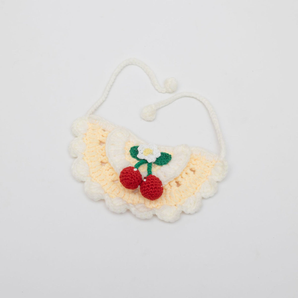 Crochet Cherry Bib Cat Pet Bandana Collar