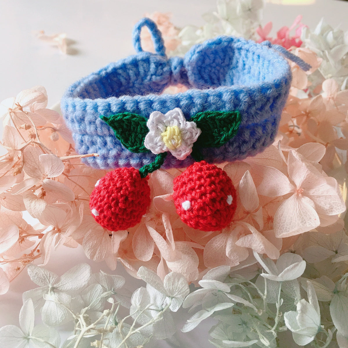 Cat Crochet Cherry Cute Collars Pet Bandana