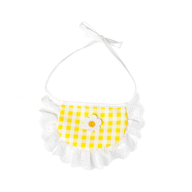 Cat Plaid Bibs Bandana Pet Bow Knot Bow Tie