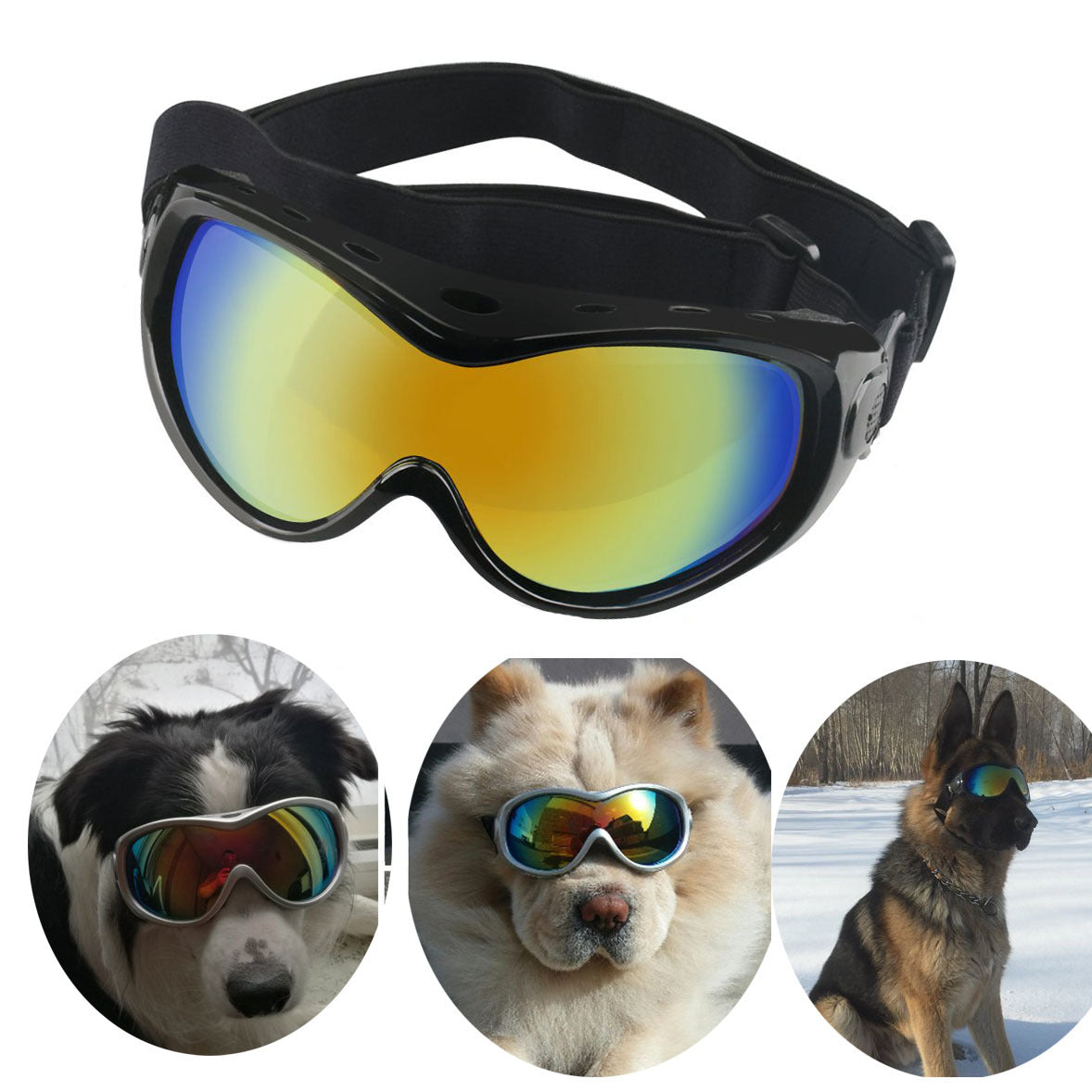 Waterproof Windproof Sun UV Protection Large Dog Snow Goggles