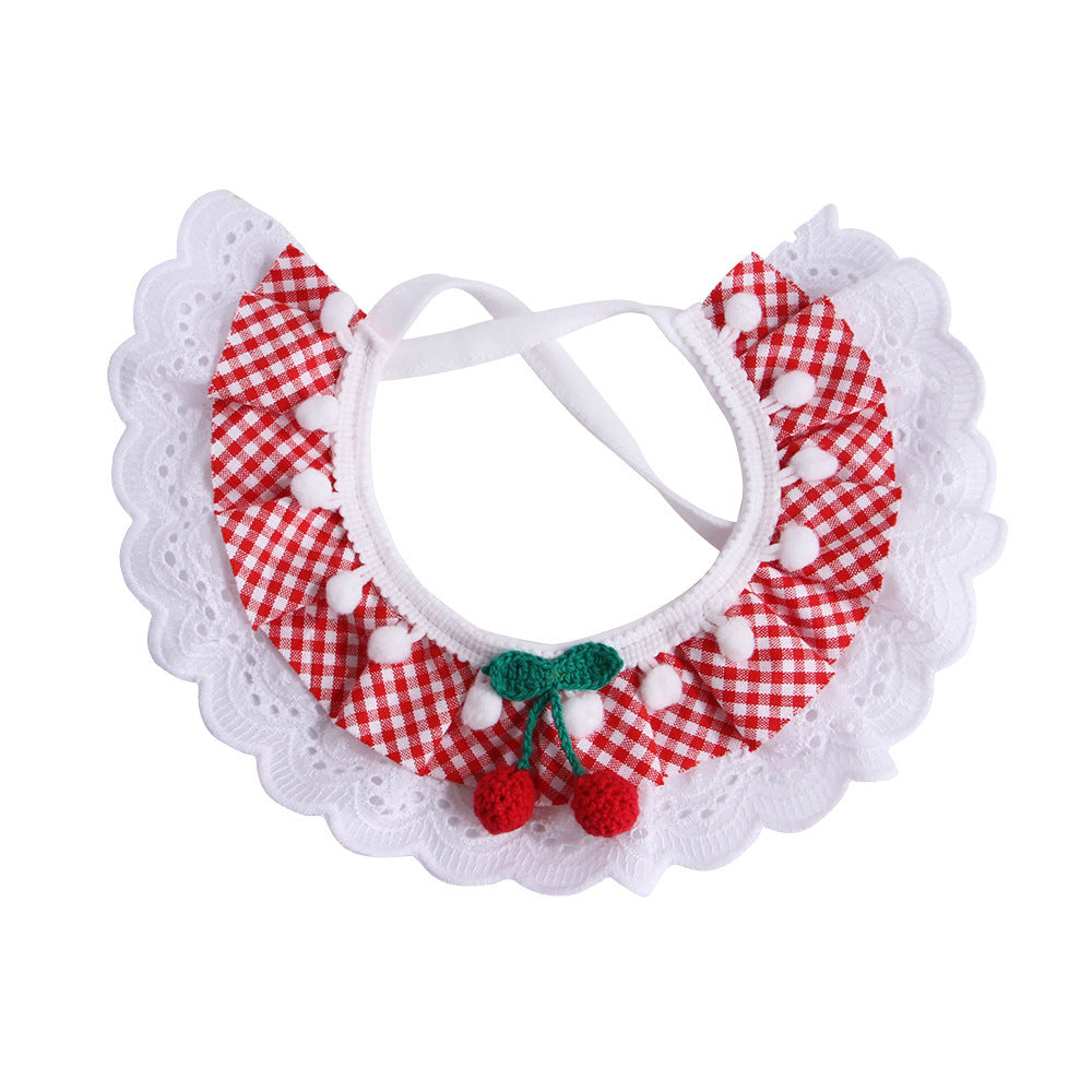 Pet Cute Floral Lace Printed Cat Collars Bibs