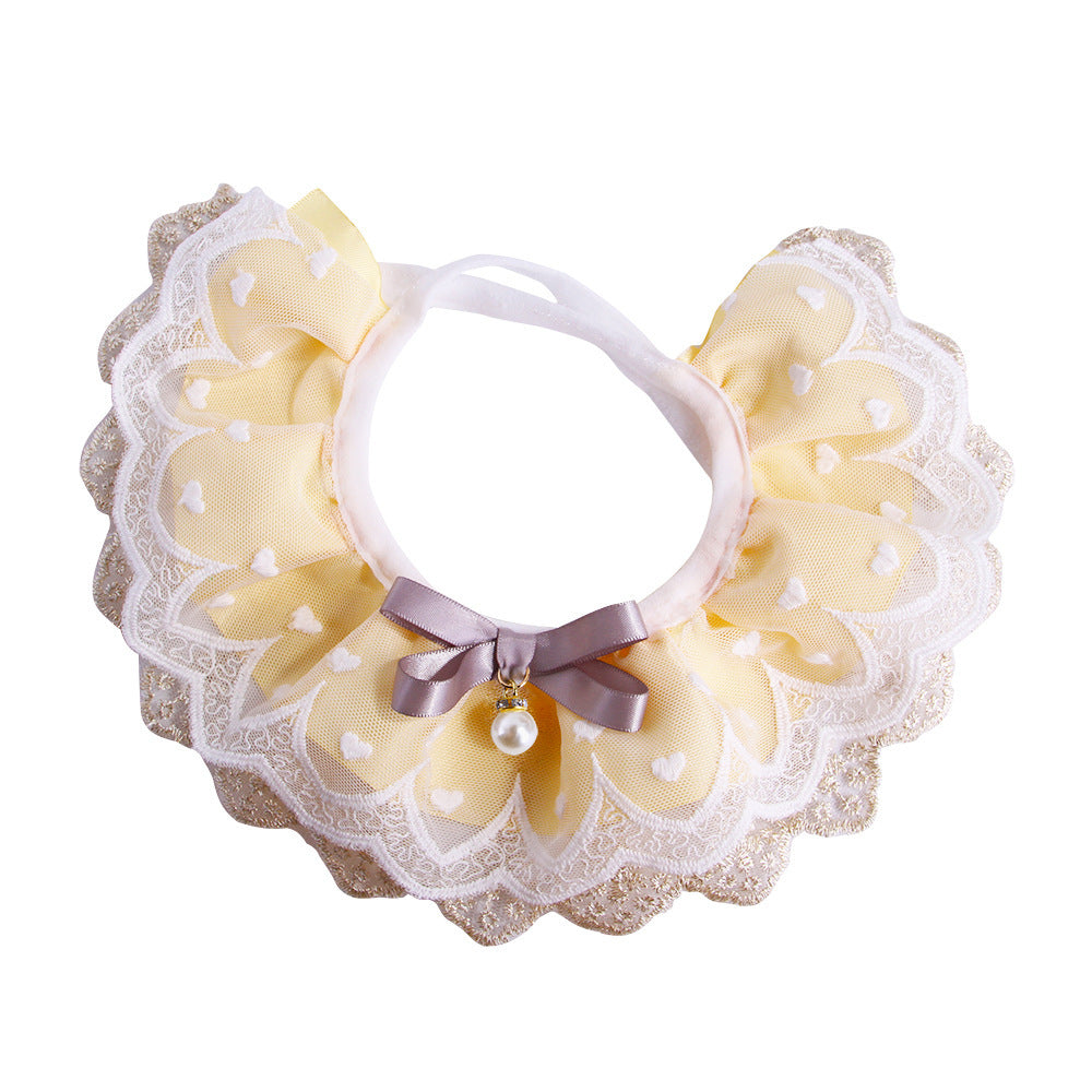 Pet Cute Floral Lace Printed Cat Collars Bibs