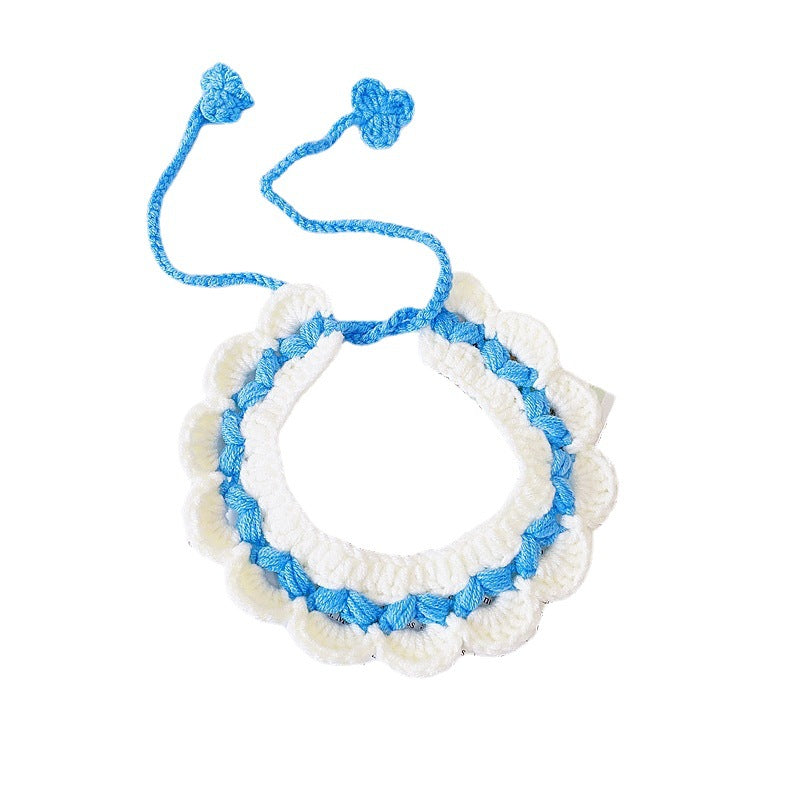Pet Cat Crochet Flower Collars Bib
