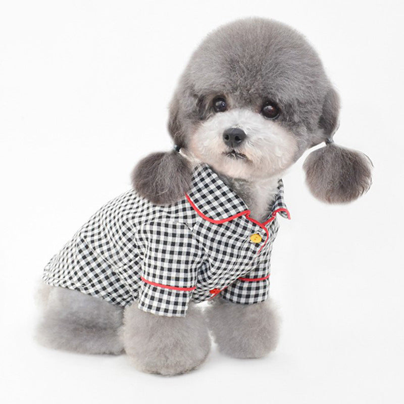 Small Dog Clothes Pet Puppy Plaid Pajamas