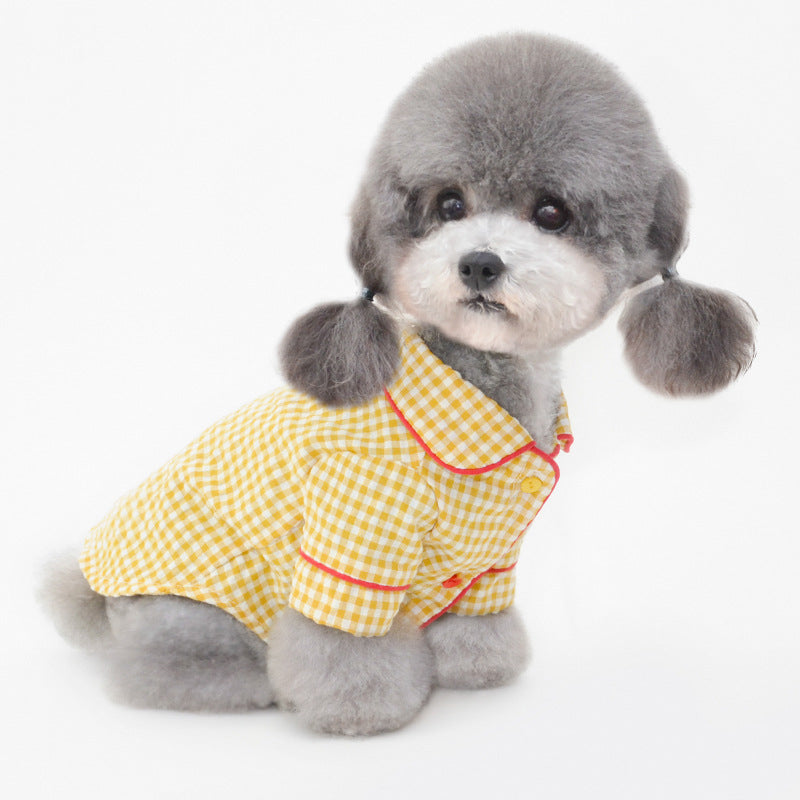Small Dog Clothes Pet Puppy Plaid Pajamas
