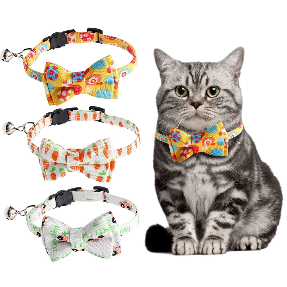 Cat Collars With Cute Bow Tie Bell