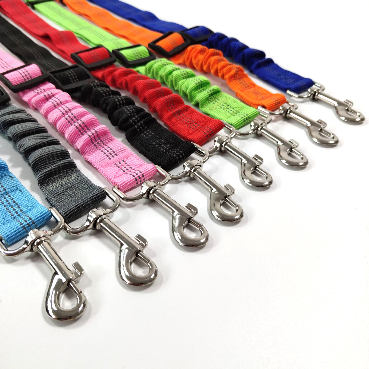 Dog Seat Belt Car Harness Durable Nylon Reflective Bungee Fabric Tether