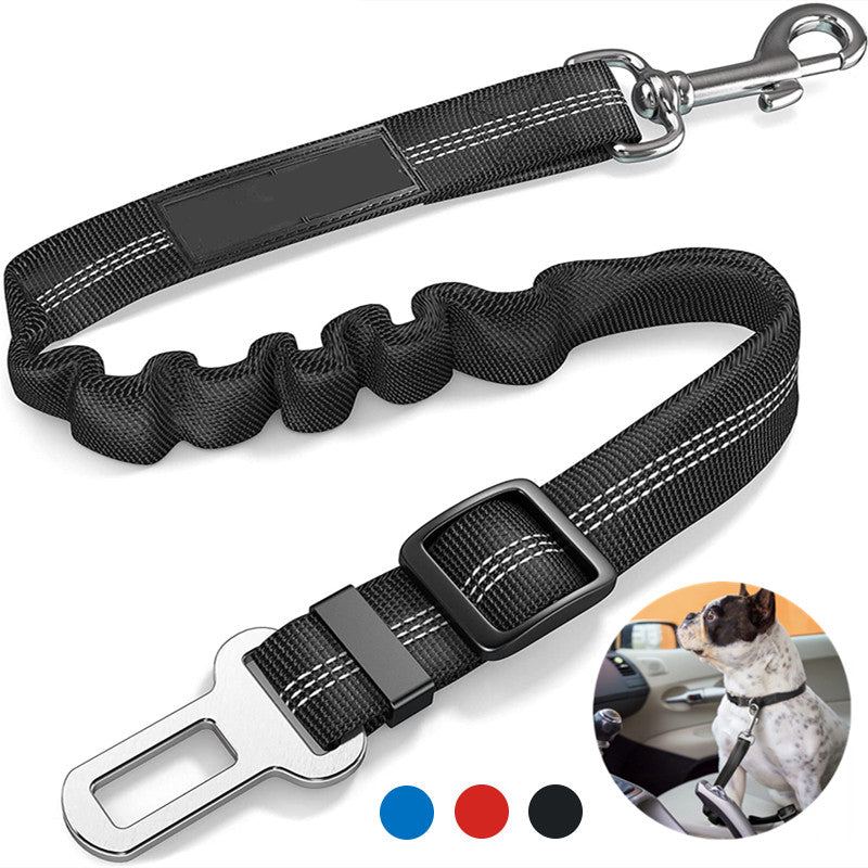 Dog Seat Belt Car Harness Durable Nylon Reflective Bungee Fabric Tether