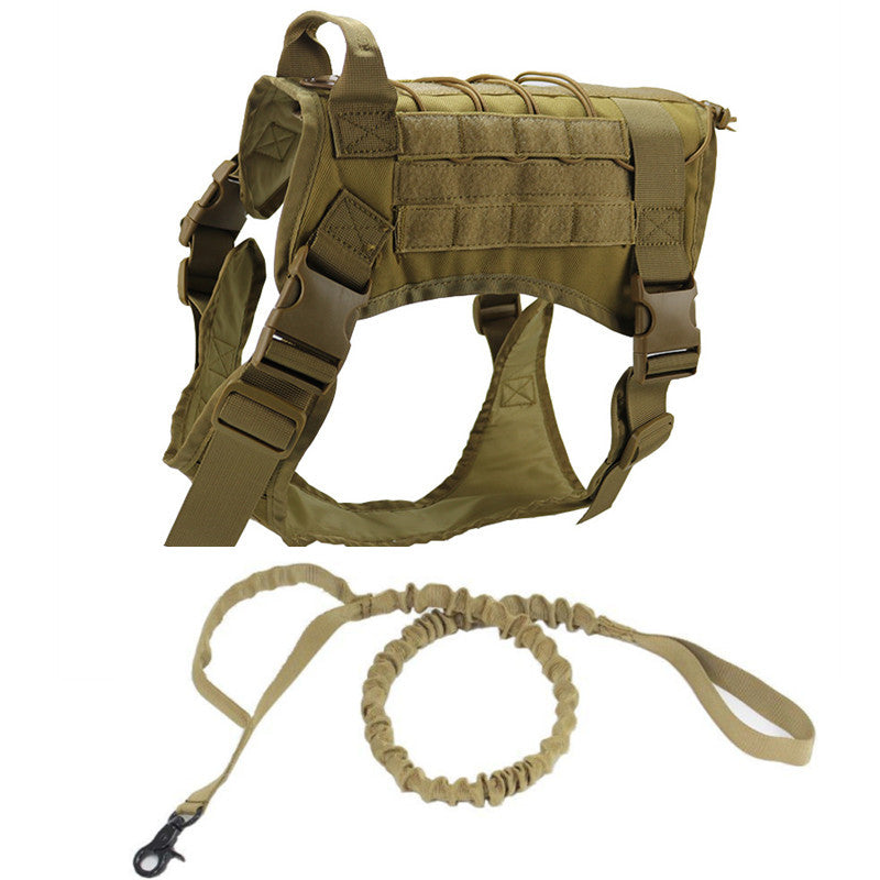 Pet Dog Outdoor Training Tactical Harness Vest With Leash