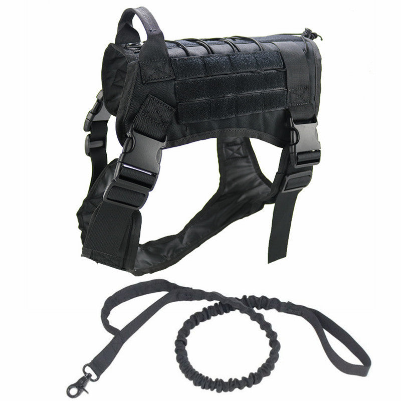 Pet Dog Outdoor Training Tactical Harness Vest With Leash