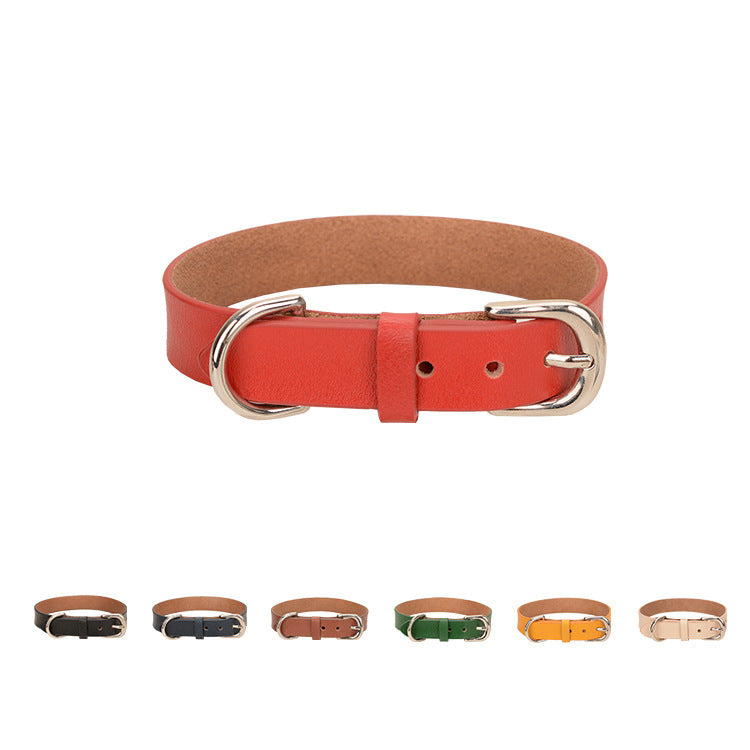 Dog Leather Collars Pet Supplies